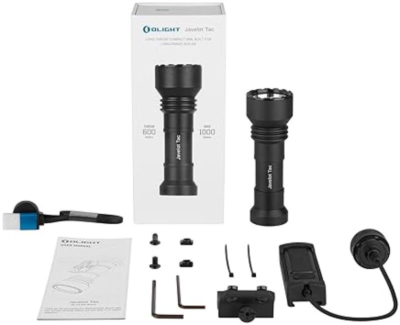 OLIGHT JAVELOT TAC M 1000 LUMEN RECHARGEABLE TACTICAL FLASHLIGHT WITH MLOK RAIL MOUNT REMOTE SWITCH