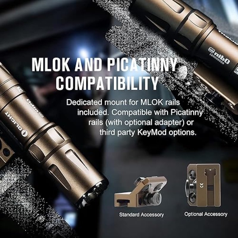 OLIGHT ODIN MINI 1250 LUMEN COMPACT RECHARGEABLE MLOK WEAPON LIGHT WITH REMOTE SWITCH RAIL MOUNT