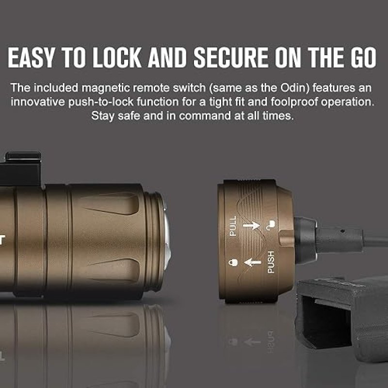 OLIGHT ODIN MINI 1250 LUMEN COMPACT RECHARGEABLE MLOK WEAPON LIGHT WITH REMOTE SWITCH RAIL MOUNT