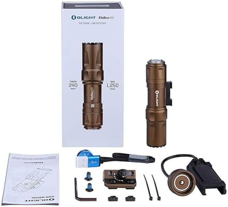 OLIGHT ODIN MINI 1250 LUMEN COMPACT RECHARGEABLE MLOK WEAPON LIGHT WITH REMOTE SWITCH RAIL MOUNT