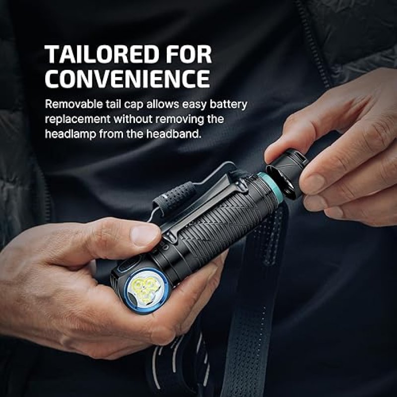 OLIGHT PERUN 3 RECHARGEABLE 3000 LUMENS LED HEADLAMP WITH RED LIGHT, WATERPROOF HEADBAND