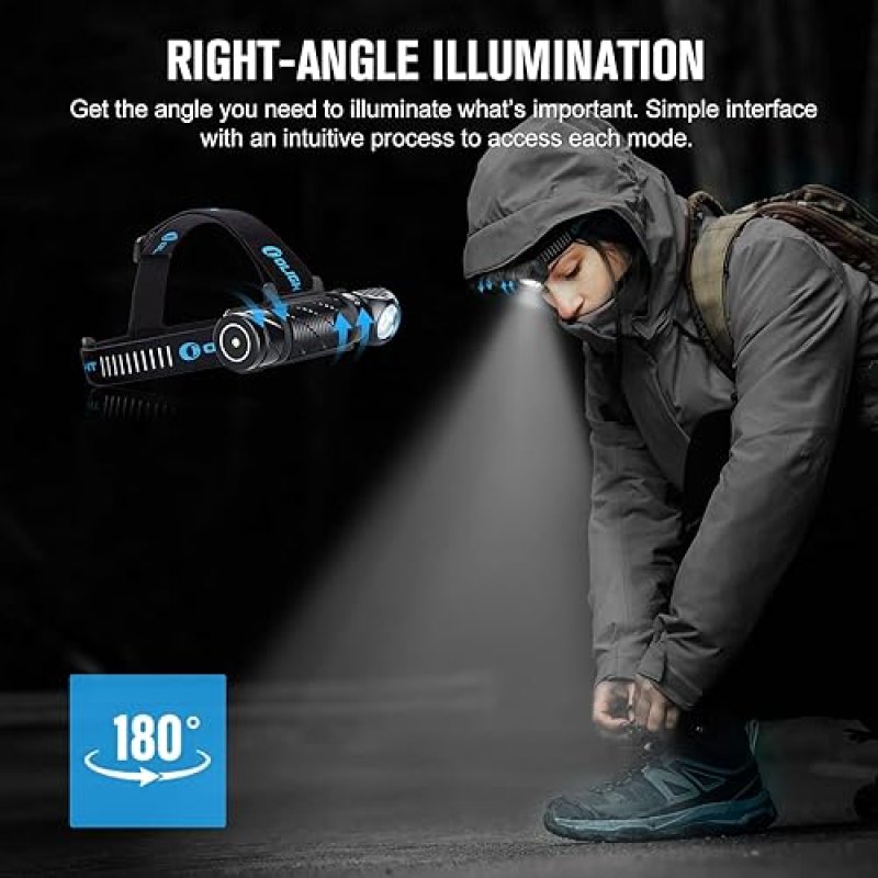 OLIGHT PERUN 2 2500 LUMENS RECHARGEABLE WATERPROOF HEADLAMP WITH HEADBAND IDEAL FOR CAMPING, HIKING,