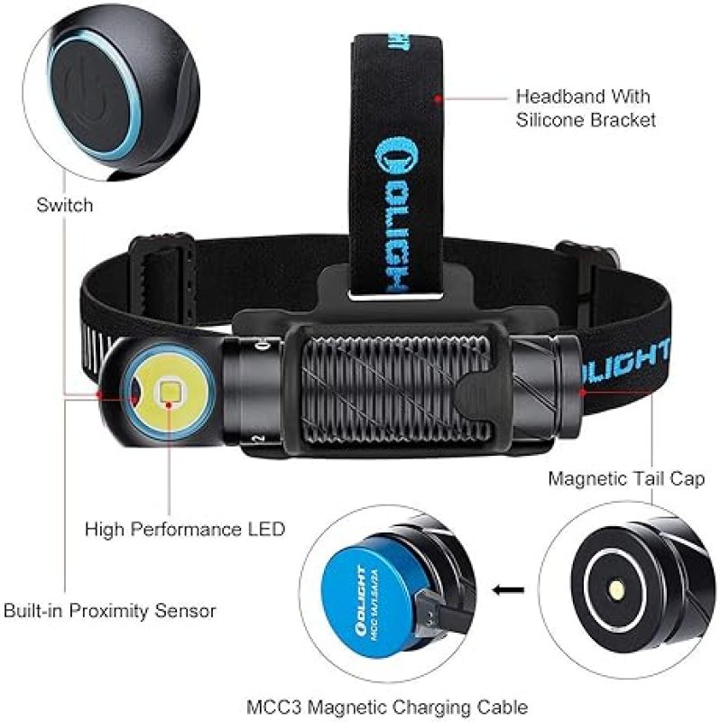 OLIGHT PERUN 2 2500 LUMENS RECHARGEABLE WATERPROOF HEADLAMP WITH HEADBAND IDEAL FOR CAMPING, HIKING,