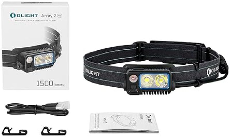 OLIGHT ARRAY 2 PRO 1500 LUMENS USB-C RECHARGEABLE HEADLAMP WITH RED LIGHT MOTION SENSOR