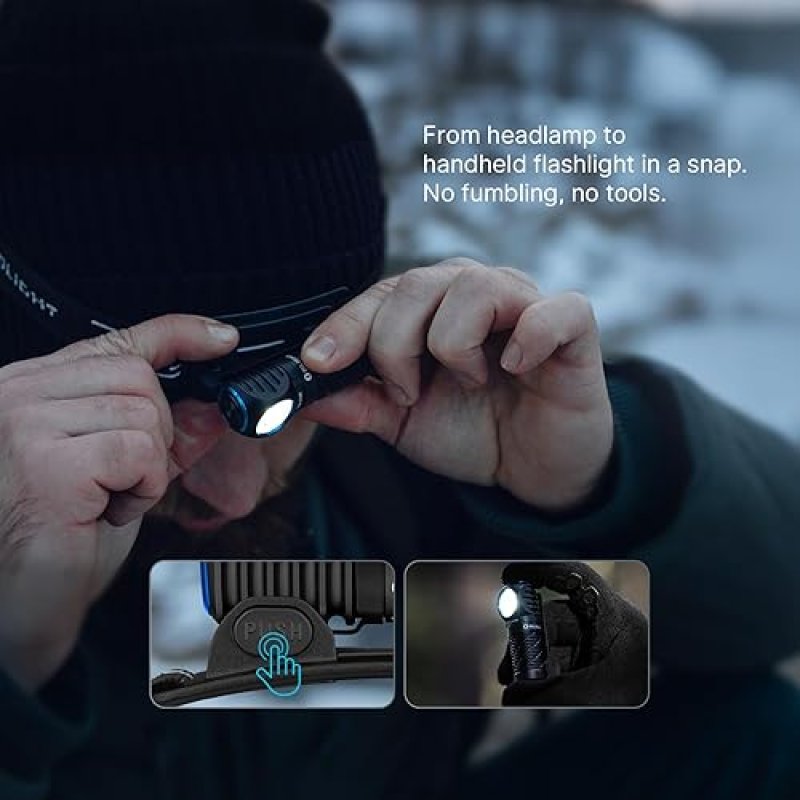 OLIGHT PERUN 3 MINI RECHARGEABLE HEADLAMP 920 LUMENS LED WITH RED LIGHT FOR OUTDOOR USE