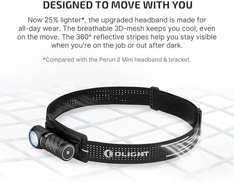 OLIGHT PERUN 3 MINI RECHARGEABLE HEADLAMP 920 LUMENS LED WITH RED LIGHT FOR OUTDOOR USE