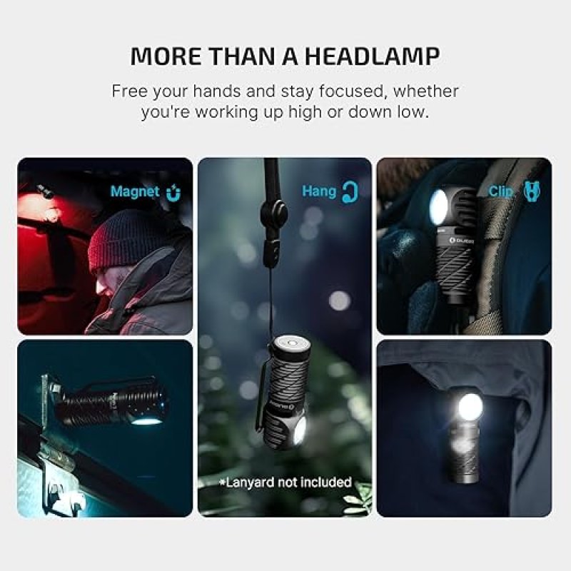 OLIGHT PERUN 3 MINI RECHARGEABLE HEADLAMP 920 LUMENS LED WITH RED LIGHT FOR OUTDOOR USE