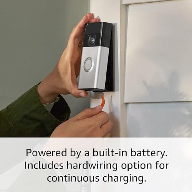 RING BATTERY DOORBELL, SATIN NICKEL HD VIDEO, TWO-WAY TALK, MOTION ALERTS, LIVE VIEW, NEW MODEL