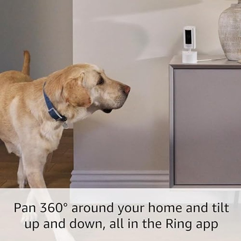 RING PAN-TILT INDOOR SECURITY CAMERA 360 HD VIDEO TWO-WAY TALK WHITE 2024 MODEL