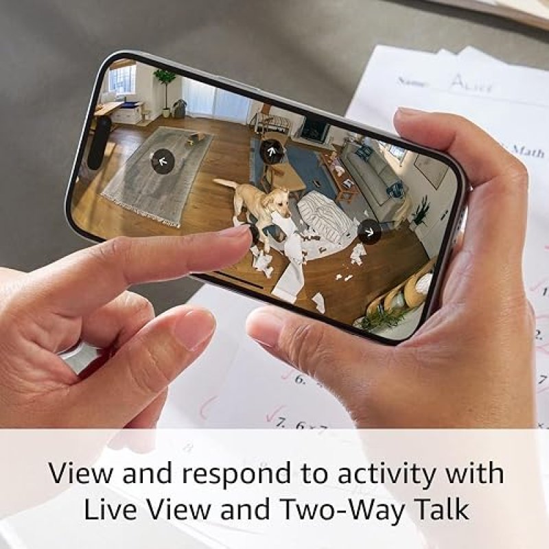 RING PAN-TILT INDOOR SECURITY CAMERA 360 HD VIDEO TWO-WAY TALK WHITE 2024 MODEL