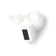 RING FLOODLIGHT CAM WIRED PLUS WHITE 1080P HD OUTDOOR SECURITY CAMERA WITH MOTION-ACTIVATED FLOODLIG