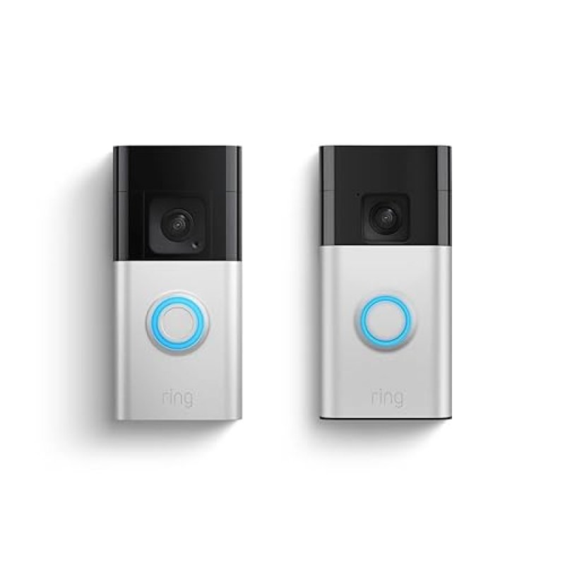 RING BATTERY DOORBELL PLUS WITH SATIN NICKEL FINISH WIRELESS VIDEO DOORBELL KIT