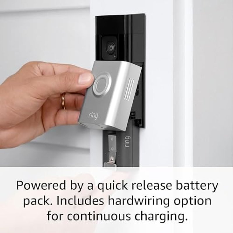 RING BATTERY DOORBELL PLUS WITH SATIN NICKEL FINISH WIRELESS VIDEO DOORBELL KIT