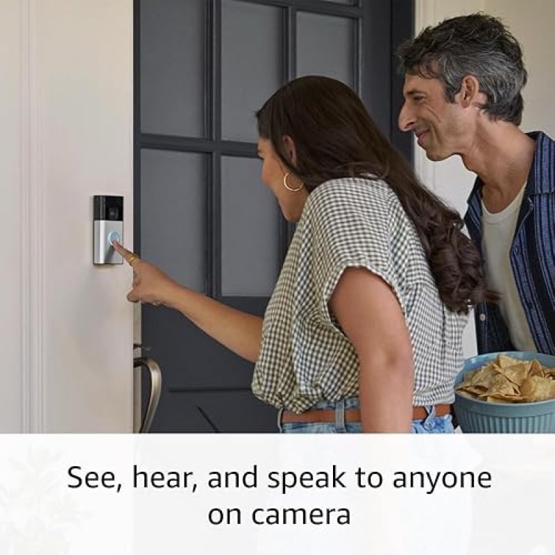 RING BATTERY-POWERED VIDEO DOORBELL WITH RING INDOOR CAM 2ND GEN WHITE, SMART HOME SECURITY