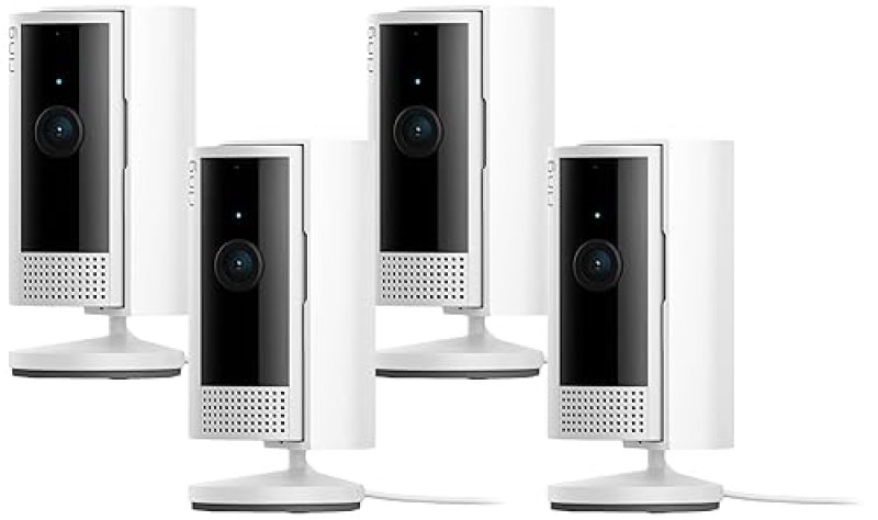 RING INDOOR SECURITY CAMERA 4-PACK, 1080P HD VIDEO, WHITE NEWEST MODEL FOR HOME BUSINESS
