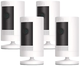 RING STICK UP CAM 4-PACK WEATHER-RESISTANT OUTDOOR SECURITY CAMERA, COLOR NIGHT VISION, ALEXA COMPAT