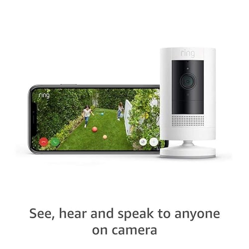 RING STICK UP CAM OUTDOOR SECURITY CAMERA WEATHER-RESISTANT, COLOR NIGHT VISION, ALEXA COMPATIBLE
