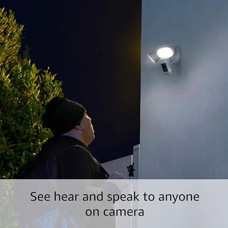 RING FLOODLIGHT CAM WIRED PRO RING VIDEO DOORBELL PRO 2 BUNDLE WHITE SECURITY KIT