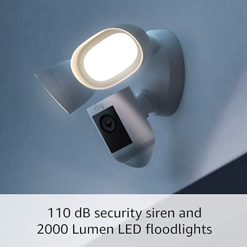 RING FLOODLIGHT CAM WIRED PRO RING VIDEO DOORBELL PRO 2 BUNDLE WHITE SECURITY KIT
