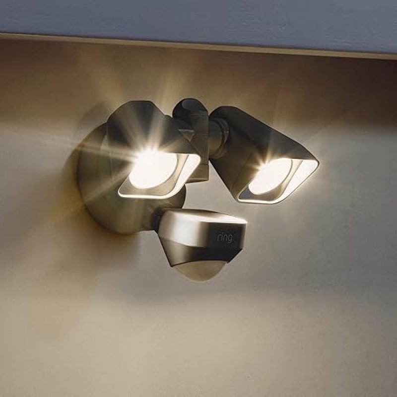 RING SMART OUTDOOR FLOODLIGHT WIRED MOTION SENSOR SECURITY LIGHT, BLACK BRIDGE REQUIRED