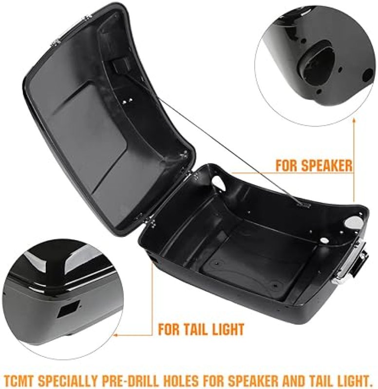 TCMT MOTORCYCLE TRUNK BOX BACKREST LUGGAGE RACK SPEAKER MOUNT FOR HARLEY 2014-2025 TOURING