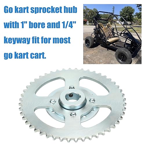 YOXUFA 48T GO KART SPROCKET HUB 1 BORE 1 4 KEYWAY FOR PREDATOR 212CC 6.5HP ENGINE
