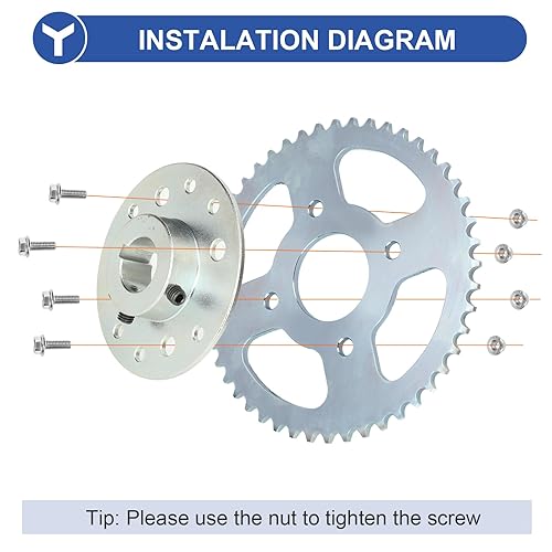 YOXUFA 48T GO KART SPROCKET HUB 1 BORE 1 4 KEYWAY FOR PREDATOR 212CC 6.5HP ENGINE
