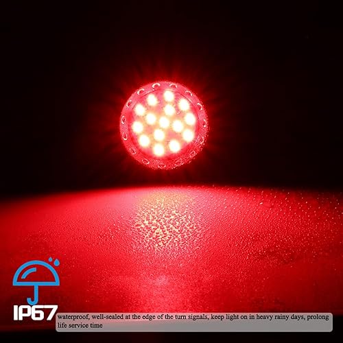 FACAILAHA UNIVERSAL BULLET LED FRONT REAR TURN SIGNAL BRAKE TAILLIGHTS W RELOCATION KIT 12V BLACK