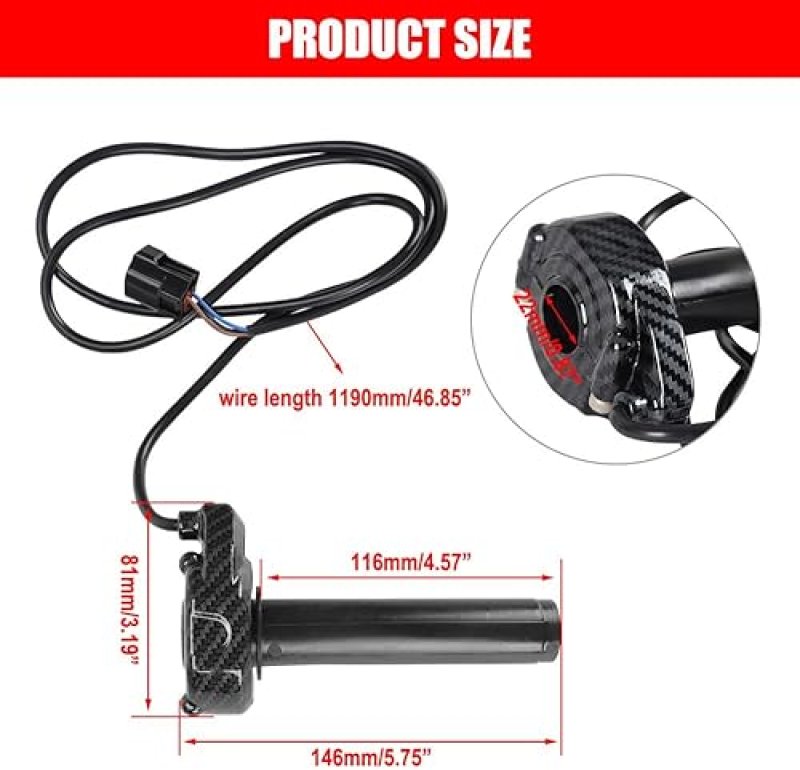JXMOTOMG SURRON CARBON FIBER THROTTLE GRIP KIT WITH CABLE FOR SUR-RON ELECTRIC DIRT BIKES X X160 X260