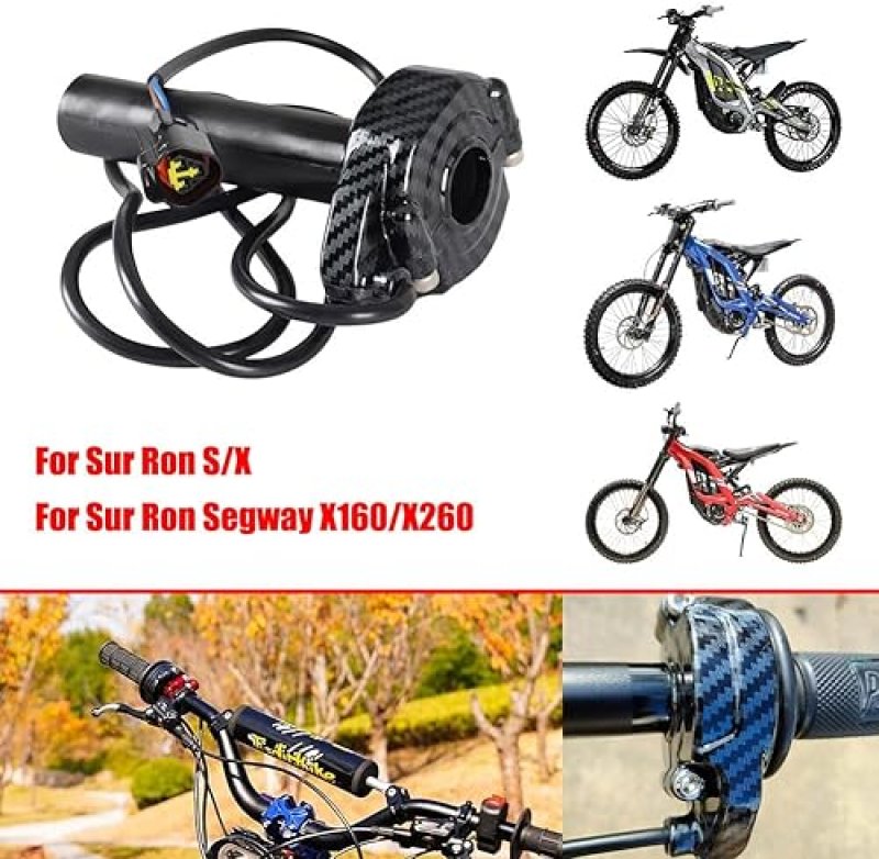 JXMOTOMG SURRON CARBON FIBER THROTTLE GRIP KIT WITH CABLE FOR SUR-RON ELECTRIC DIRT BIKES X X160 X260