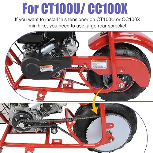 CILOYU MINI BIKE CHAIN TENSIONER ADJUSTER WITH 35-LINK CHAIN FOR BAJA DOODLEBUG PREDATOR 79-100CC
