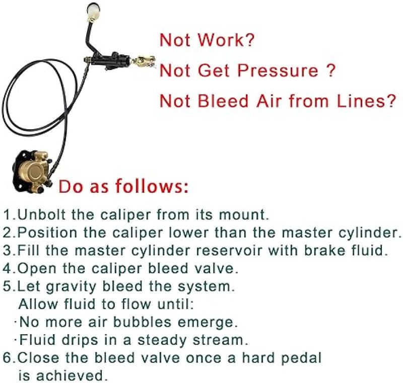 QYMOTO KT196 BRAKE MASTER CYLINDER FOR COLEMAN 196CC 200GK GO KART BRAKE PUMP REPLACEMENT