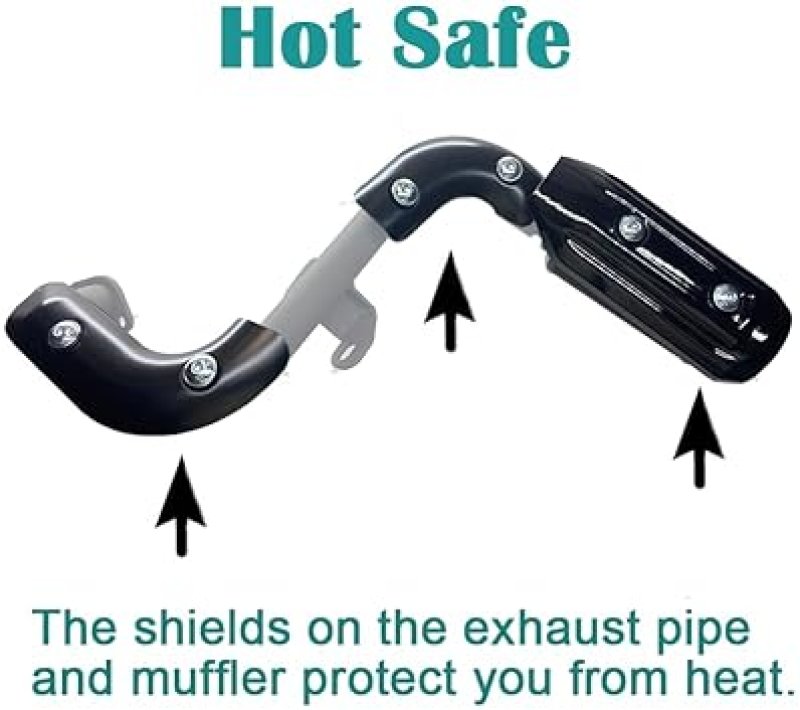 QYMOTO CT200U MINI BIKE SILENCER KIT WITH MUFFLER PIPE HEAT SHIELD FOR COLEMAN BT200X