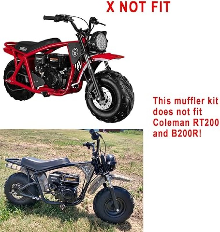 QYMOTO CT200U MINI BIKE SILENCER KIT WITH MUFFLER PIPE HEAT SHIELD FOR COLEMAN BT200X