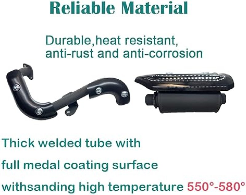 QYMOTO CT200U MINI BIKE SILENCER KIT WITH MUFFLER PIPE HEAT SHIELD FOR COLEMAN BT200X