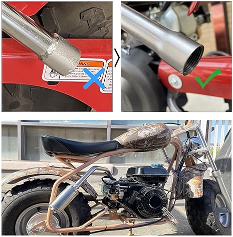 YUECANG 3-STAGE EXHAUST HEADER PIPE FOR COLEMAN CT200U BT200X 212CC 196CC 6.5HP GO KART MINI BIKE