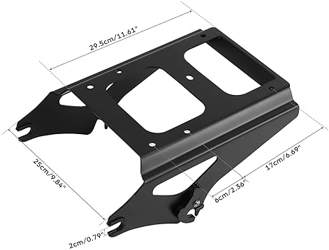 TCMT BLACK DETACHABLE TWO-UP LUGGAGE RACK WITH 4-POINT DOCKING FOR 2009-2013 HARLEY TOURING