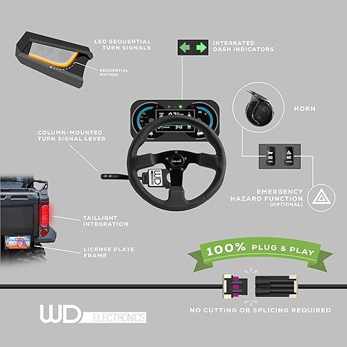 WD ELECTRONICS CAN AM COMMANDER 2021 SEQUENTIAL LED TURN SIGNAL KIT STREET LEGAL, EASY PLUG PLAY INSTALL