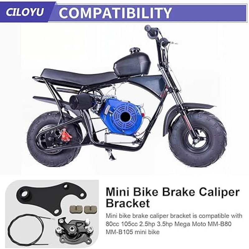 CILOYU MINI BIKE REAR BRAKE CALIPER BRACKET CABLE KIT FOR MONSTER MOTO 80CC 105CC POWERSPORTS
