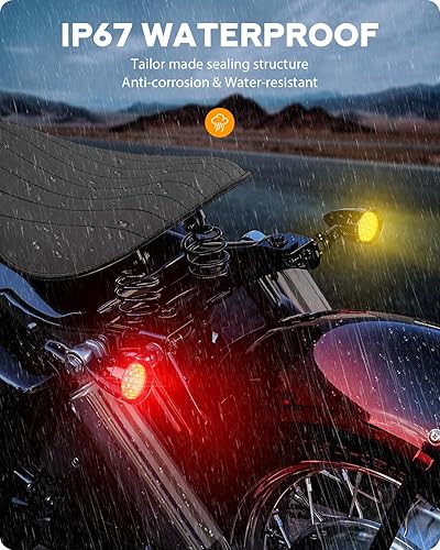 PBYMT LED MOTORCYCLE BULLET TURN SIGNALS SMD BLINKER LIGHTS REAR FOR HONDA YAMAHA SUZUKI KAWASAKI HA