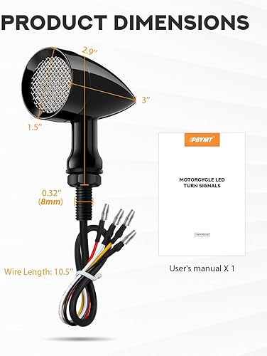 PBYMT LED MOTORCYCLE BULLET TURN SIGNALS SMD BLINKER LIGHTS REAR FOR HONDA YAMAHA SUZUKI KAWASAKI HA