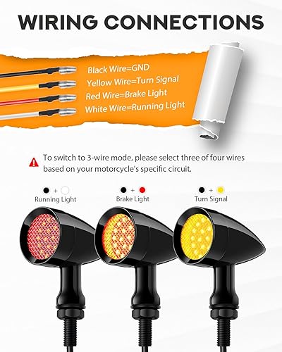 PBYMT LED MOTORCYCLE BULLET TURN SIGNALS SMD BLINKER LIGHTS REAR FOR HONDA YAMAHA SUZUKI KAWASAKI HA