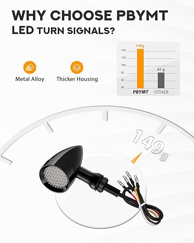 PBYMT LED MOTORCYCLE BULLET TURN SIGNALS SMD BLINKER LIGHTS REAR FOR HONDA YAMAHA SUZUKI KAWASAKI HA