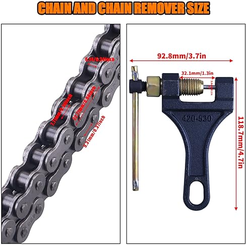 CNCMOTOK 420 JACKSHAFT CHAIN 42-LINK WITH CHAIN BREAKER FOR COLEMAN BT200X CT200U TRAIL MINI BIKE PARTS