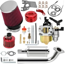 YOXUFA 212CC CARBURETOR EXHAUST MUFFLER KIT FOR PREDATOR 212CC 224CC 6.5HP MINI BIKE GO KART