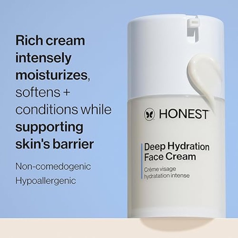 HONEST BEAUTY DEEP HYDRATION FACE CREAM FOR DRY, SENSITIVE SKIN HYPOALLERGENIC, 1.7 FL OZ
