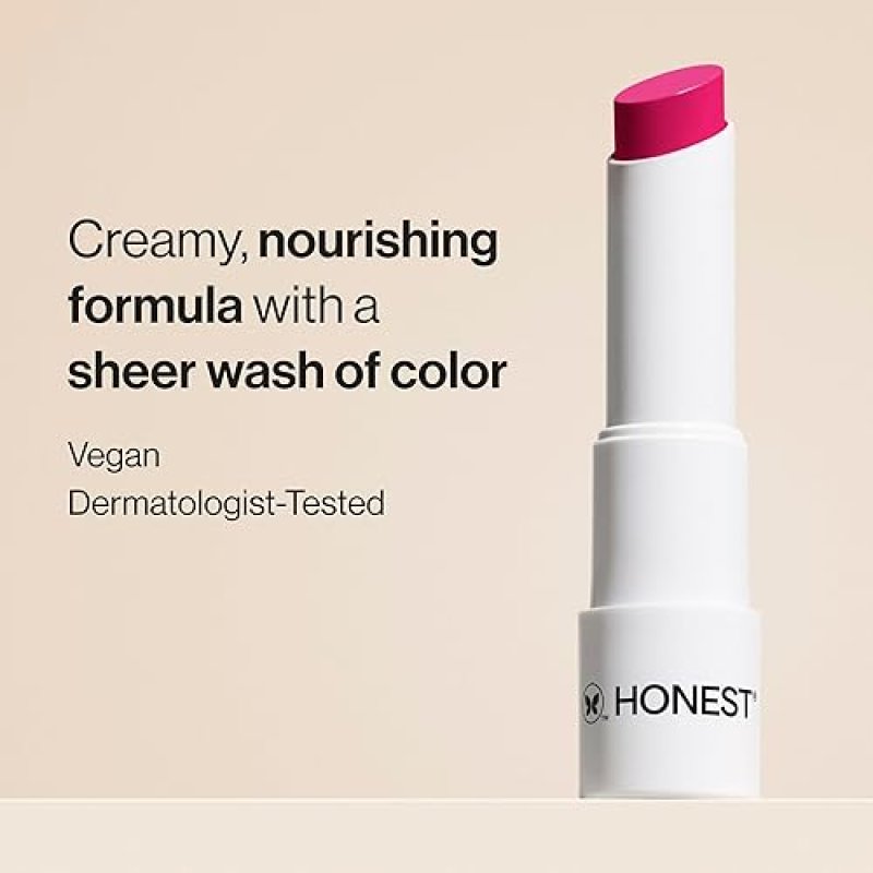 HONEST BEAUTY VEGAN TINTED LIP BALM WITH ACAI AVOCADO PARABEN CRUELTY FREE, DRAGON FRUIT