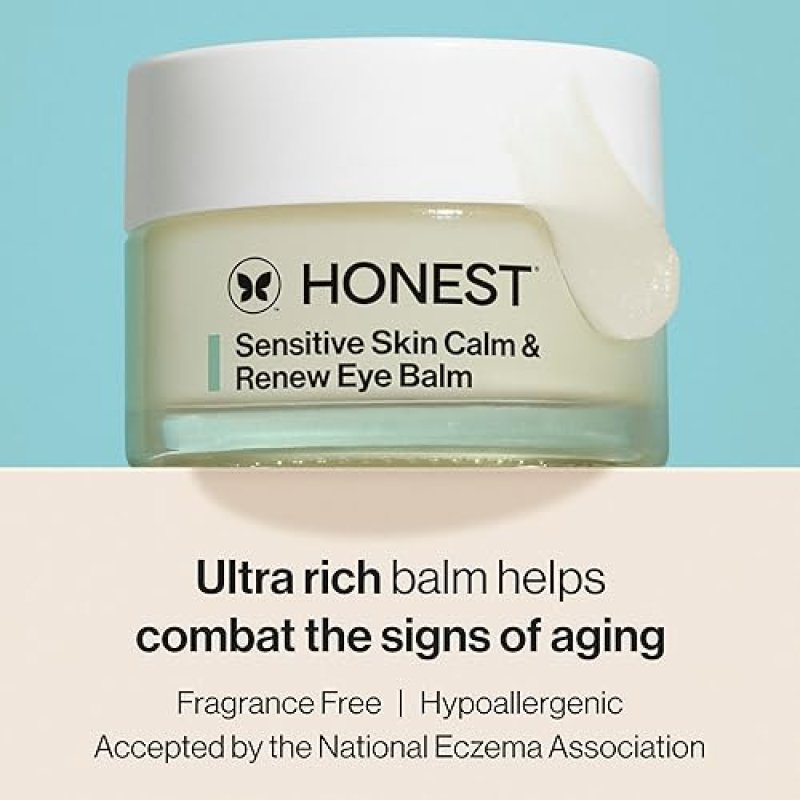 HONEST BEAUTY CALM RENEW EYE BALM FOR SENSITIVE SKIN MOISTURIZING, FIRMING, VEGAN, 0.5 OZ