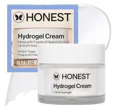 HONEST BEAUTY HYDROGEL CREAM 1.7 OZ LIGHTWEIGHT HYALURONIC ACID MOISTURIZER, VEGAN FRAGRANCE-FREE