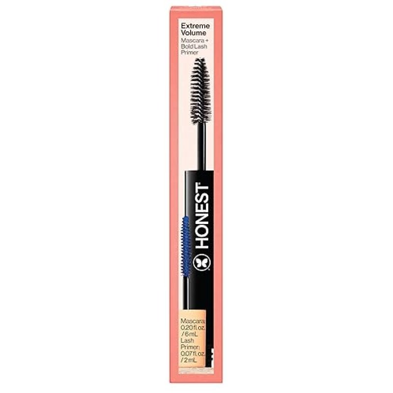 HONEST BEAUTY 2-IN-1 VOLUMIZING MASCARA LASH PRIMER WITH CASTOR OIL, VEGAN, SENSITIVE EYES